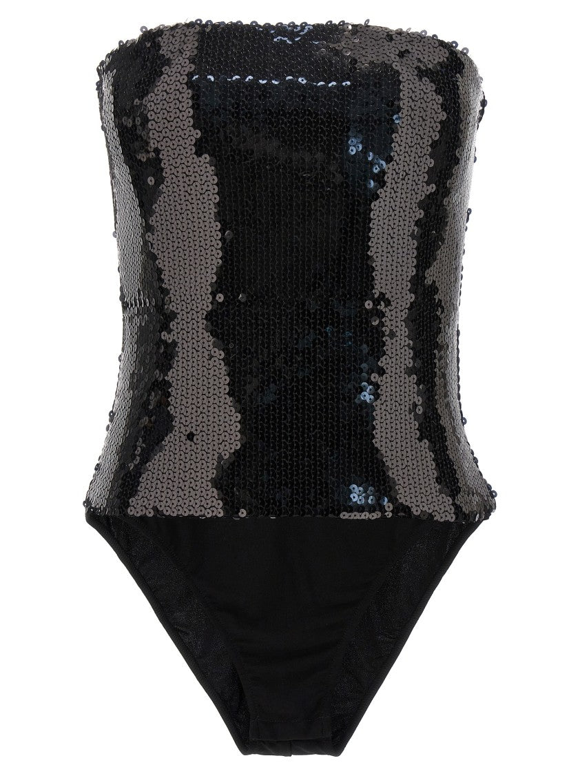 Alexandre Vauthier Off-The-Shoulder Black Sequin Bodysuit