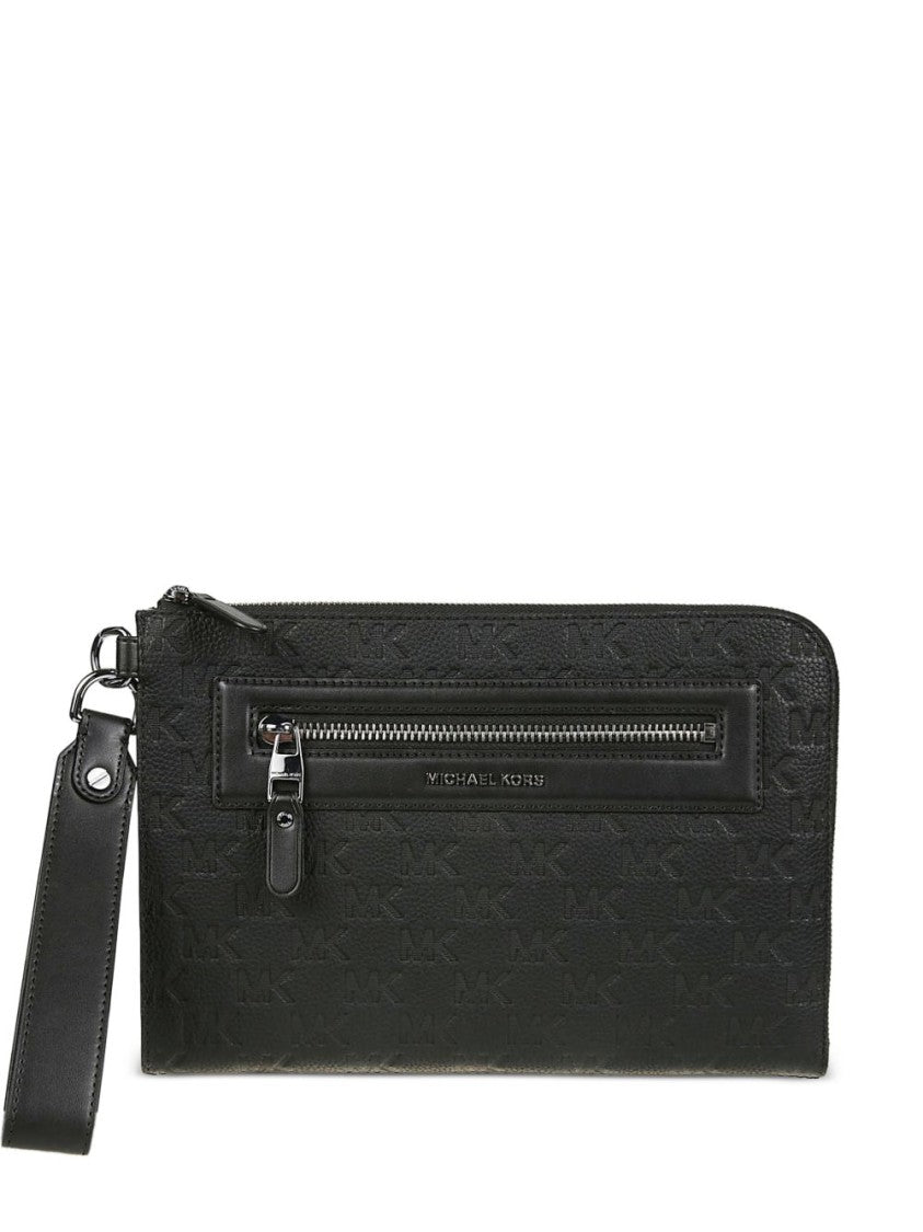 Michael Kors Textured Black Leather Wristlet Wallet