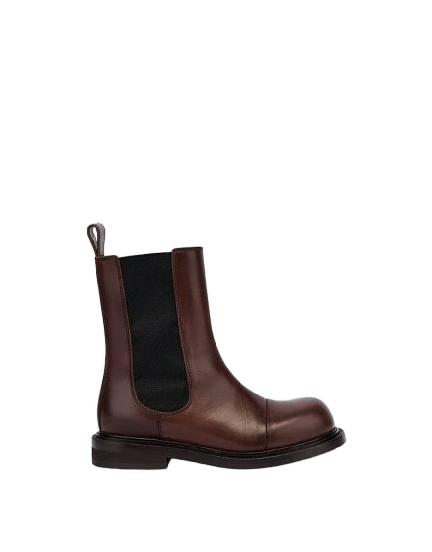 Moschino Calf Leather Boots With Elastic Side Panels