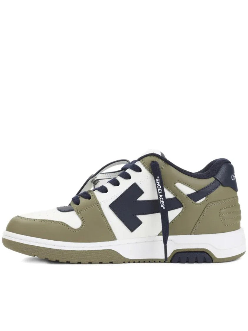 Off-White Olive/White Out Of Office Leather Sneakers