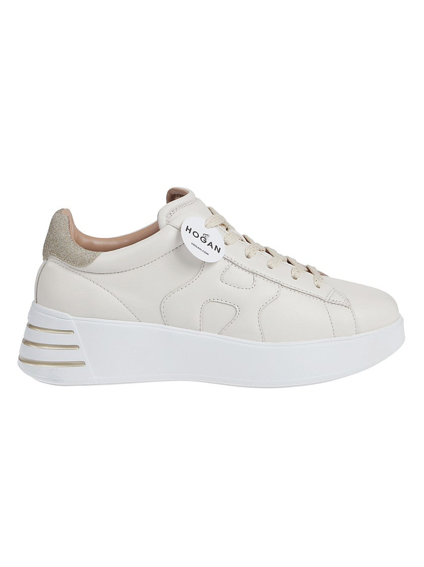 Hogan White Rebel H564 Mutton Leather-Blend Sneakers