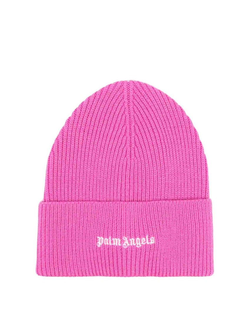 Palm Angels Classic Logo Ribbed Beanie