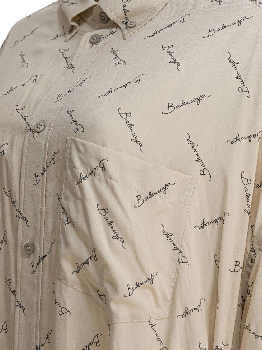 Balenciaga Loose-Fit Beige Shirt