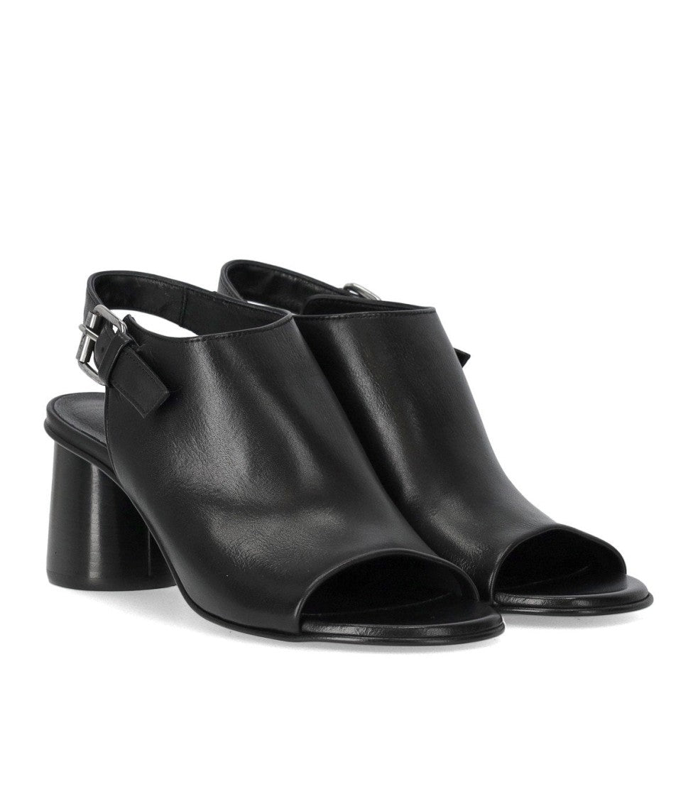 Elena Iachi Silk Black Heeled Sandal