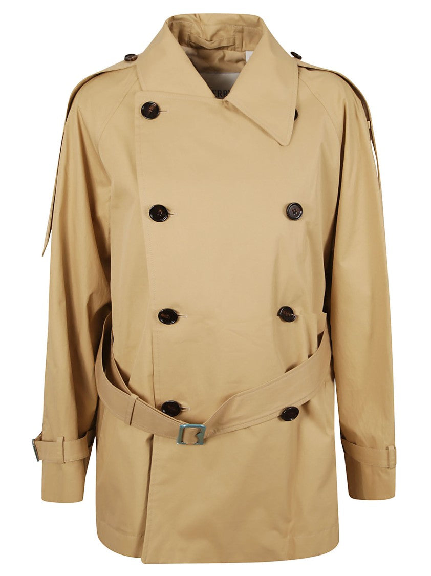 Burberry Double-Breasted Trench Coat With Belted Waist