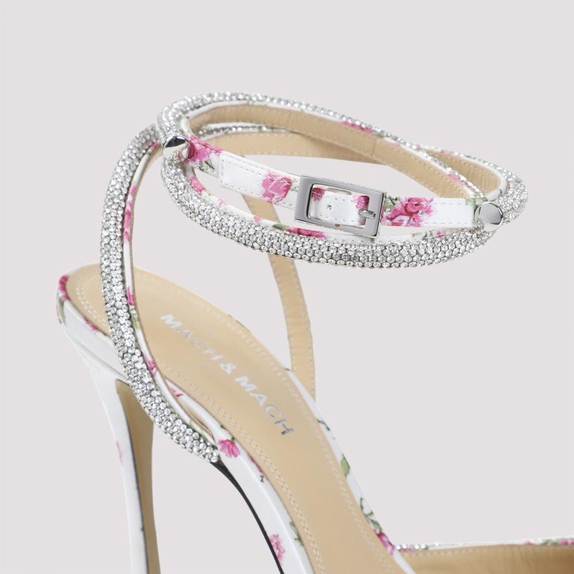 Mach & Mach Pointed-Toe High-Heeled Sandals With Rhinestone Knot Detail