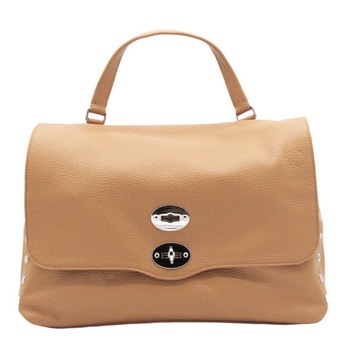 Zanellato Structured Handbag With Silver-Tone Turn-Lock Closure