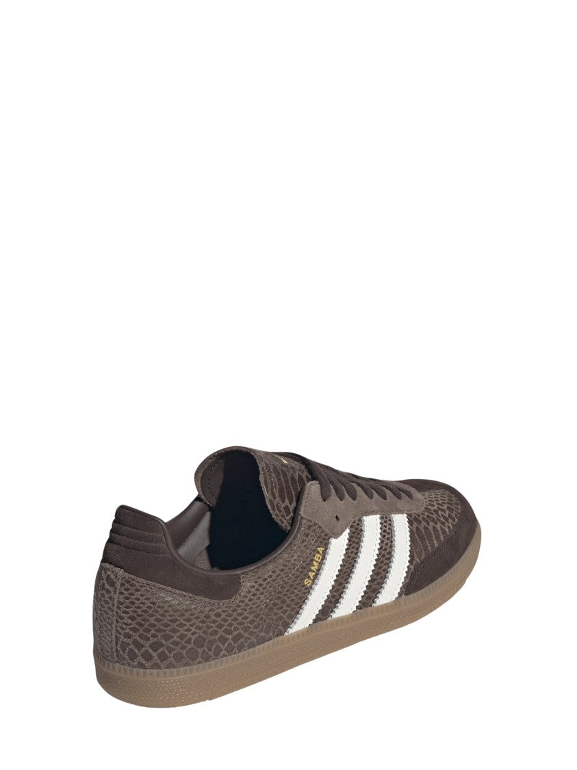 Adidas Reptile-Patterned Brown Samba Og Sneakers