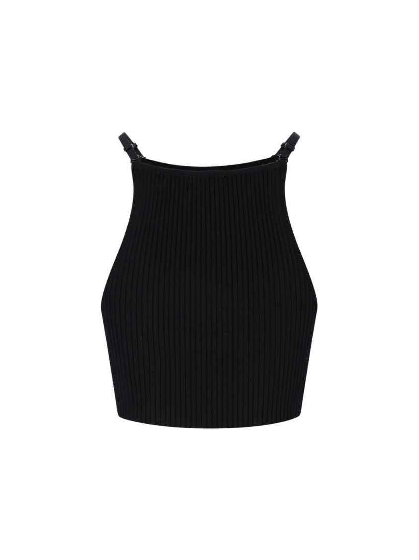 Courrèges Logo Crop Top – Black