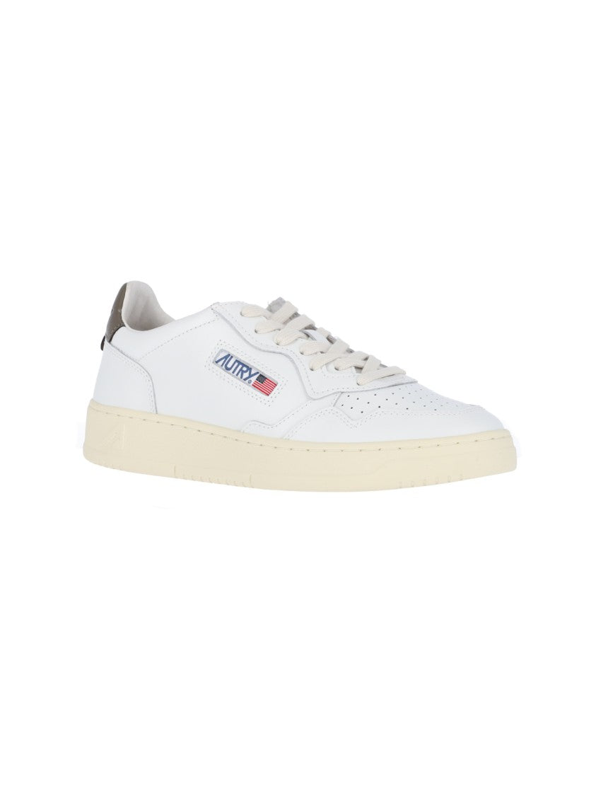 Autry White Low-Top Perforated Leather Sneakers