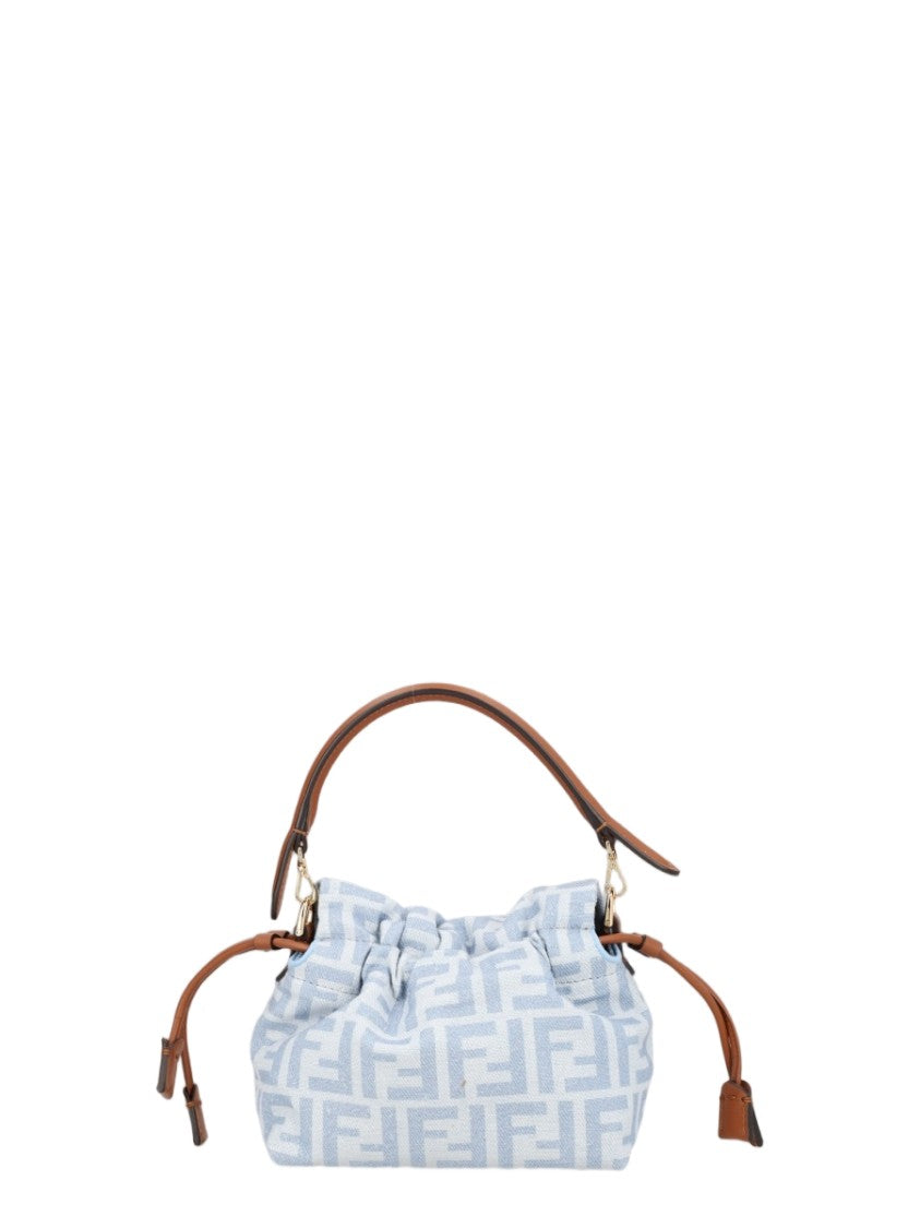 Fendi Small Handbag With Ruched Fabric And Geometric Pattern