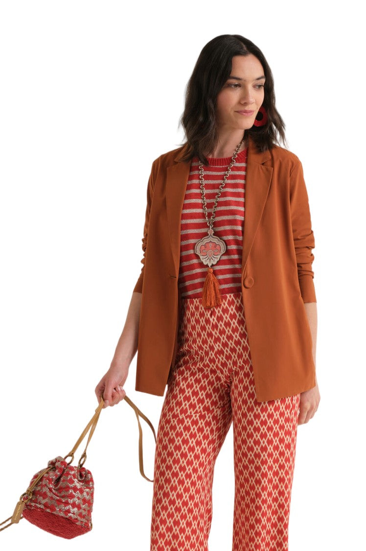 Maliparmi Soft Jersey Tailored Orange Blazer