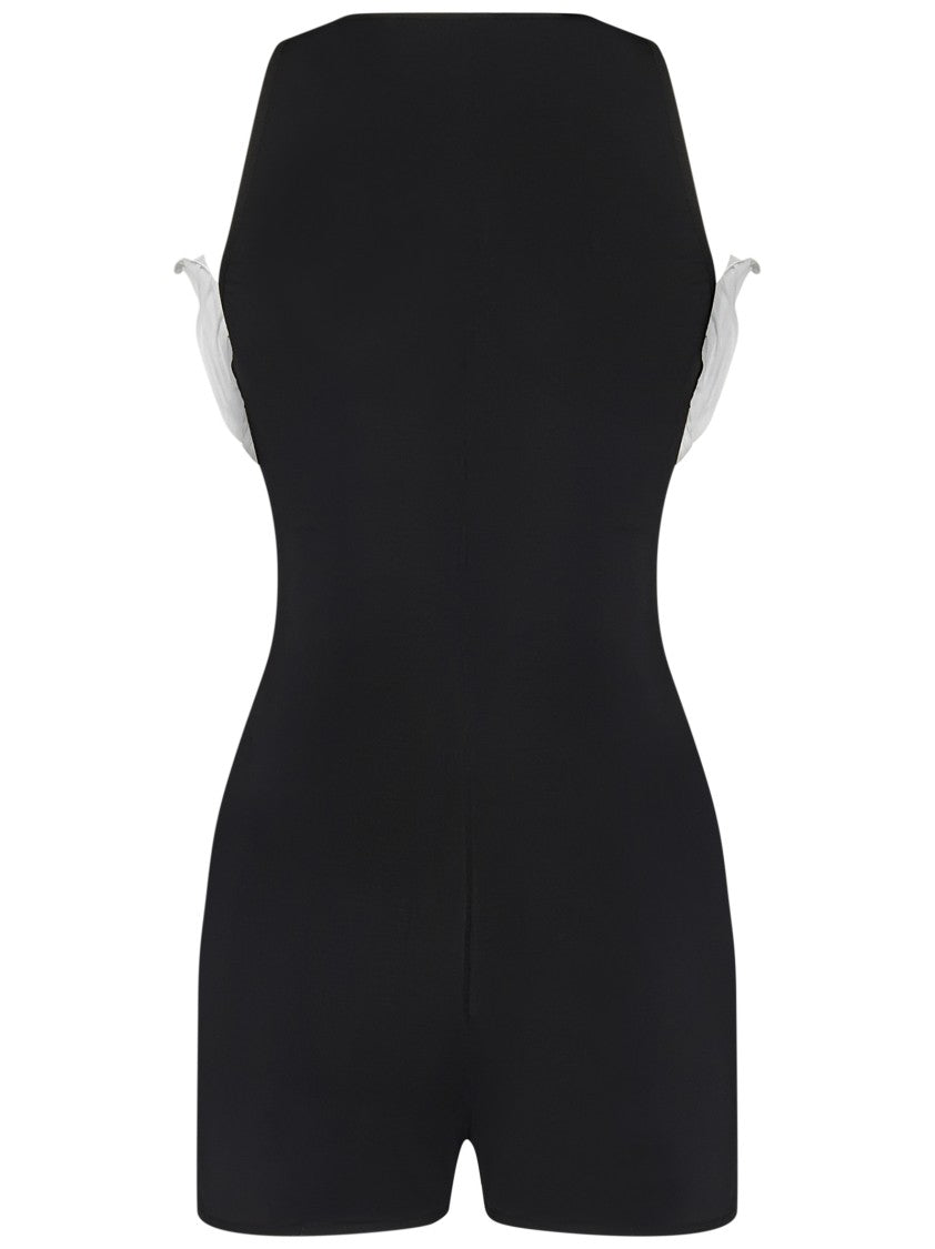 Nensi Dojaka Black Jumpsuit With 3D Floral Appliqués