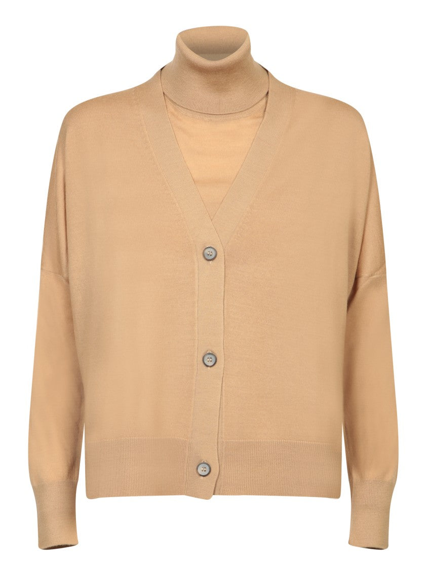 Blanca Vita Brown Turtle-Neck Cashmere