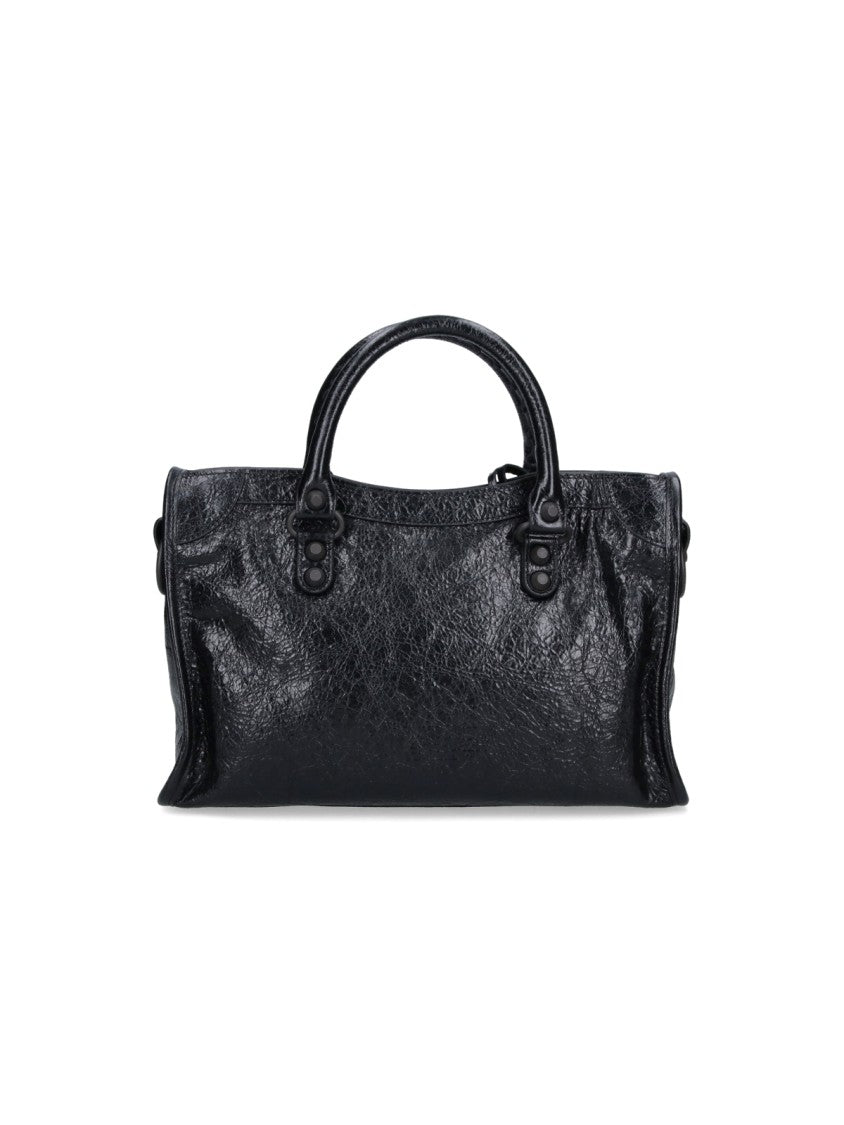 Balenciaga Black Le City Small Arena Lambskin Shoulder Bag