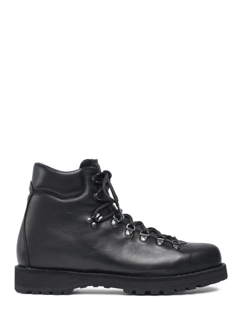 Diemme Black Minimalist Rugged Leather Boots