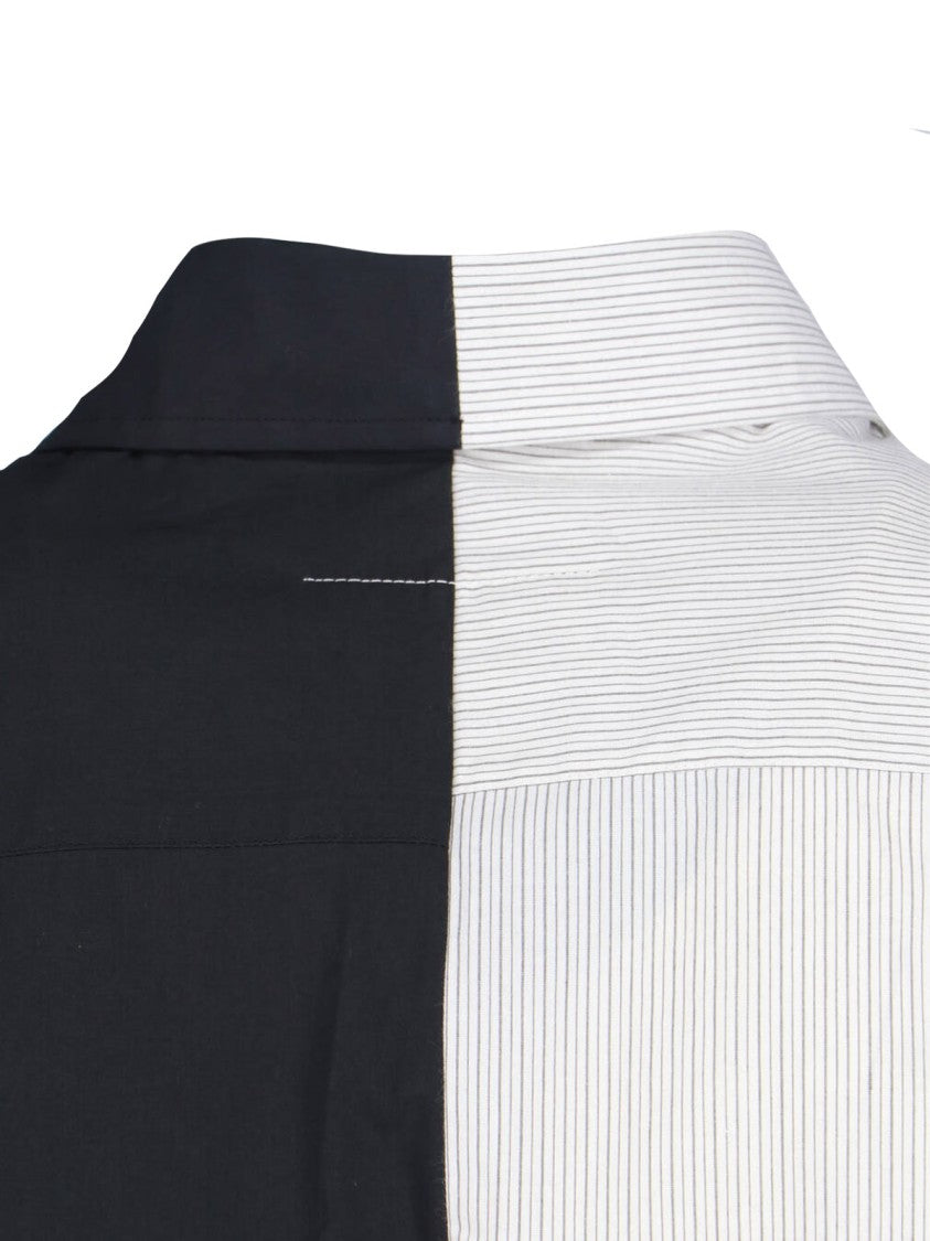 Mm6 By Maison Margiela Tailored Black Shirt With Pointed Collar And Button Cuffs