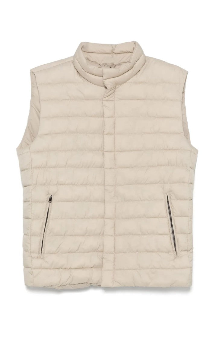 Herno Quilted Sleeveless Vest With High Collar