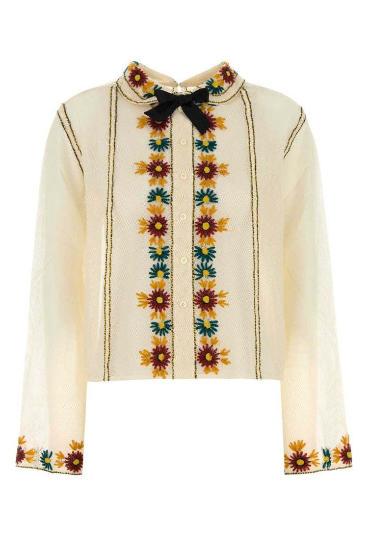 Bode Cream Mesh Candyfloss Shirt