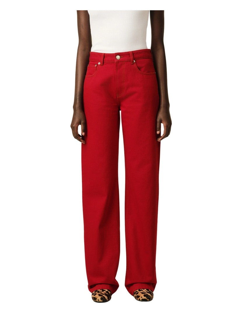 Ami Paris Blue High-Waist Wide-Leg Jeans