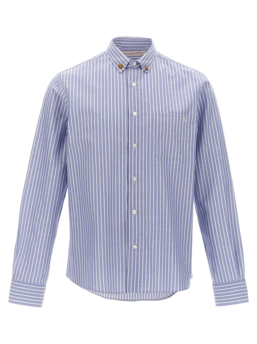 Valentino Garavani Cotton Striped Shirt With Button-Down Collar