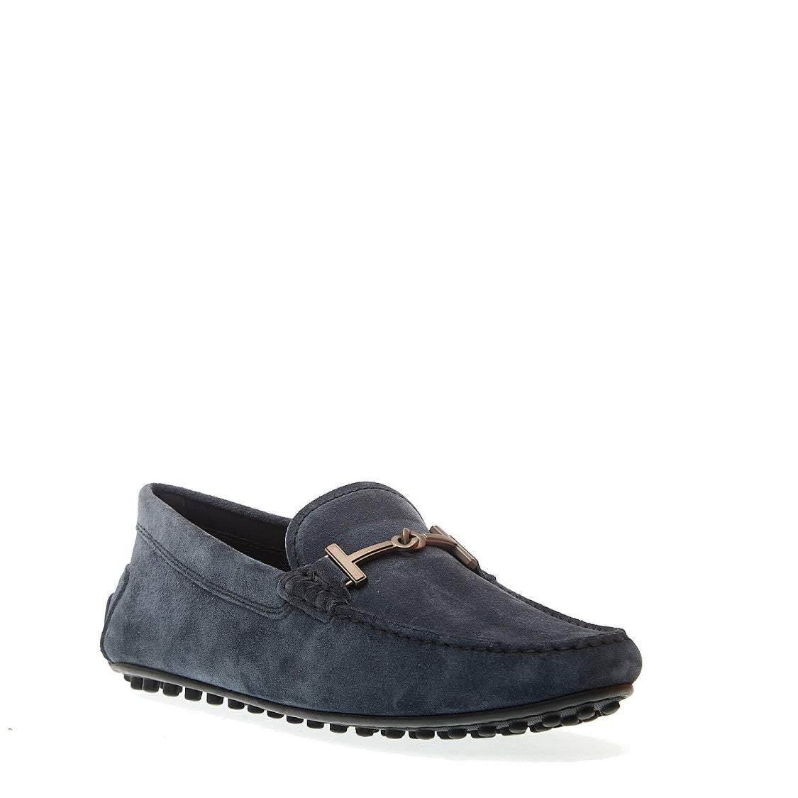 Tod's City Gommino In Blue Suede Buckle