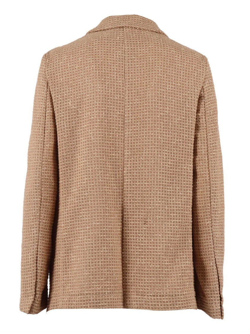 Fabiana Filippi Brown Oversized Sequined Mesh Jacket