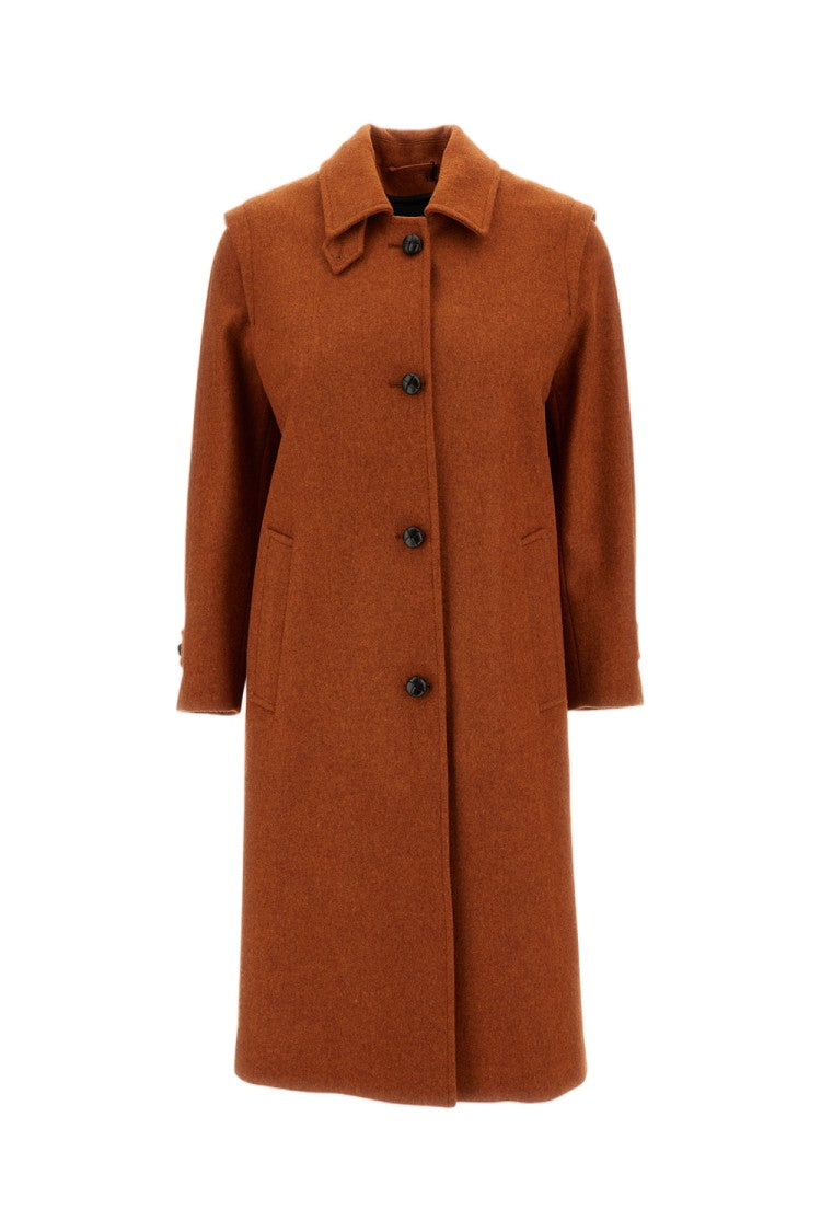 Schneiders Orange Lena Felted Wool Long Coat