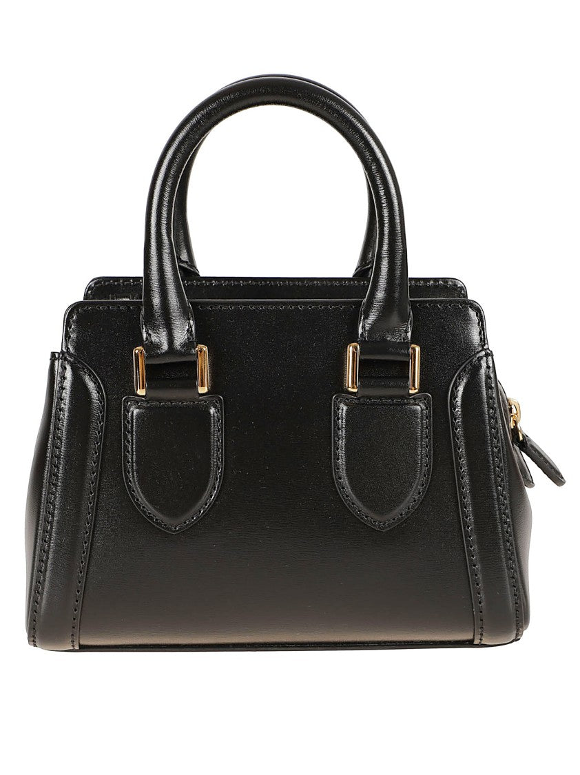 Alexander Mcqueen Structured Black Calfskin Leather Bag