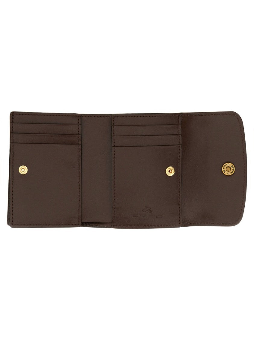 Etro Paisley Coated Fabric Leather Wallet