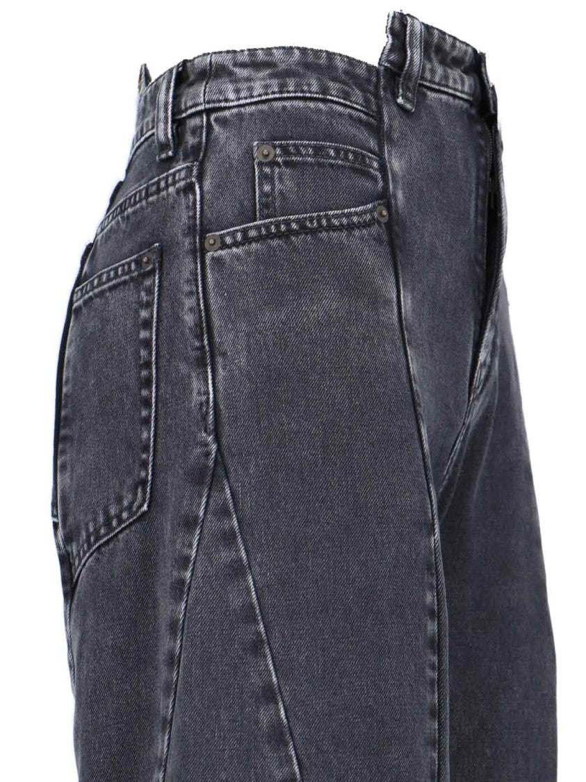 Maison Margiela "Décortiqué" Palazzo Jeans, In Black Denim