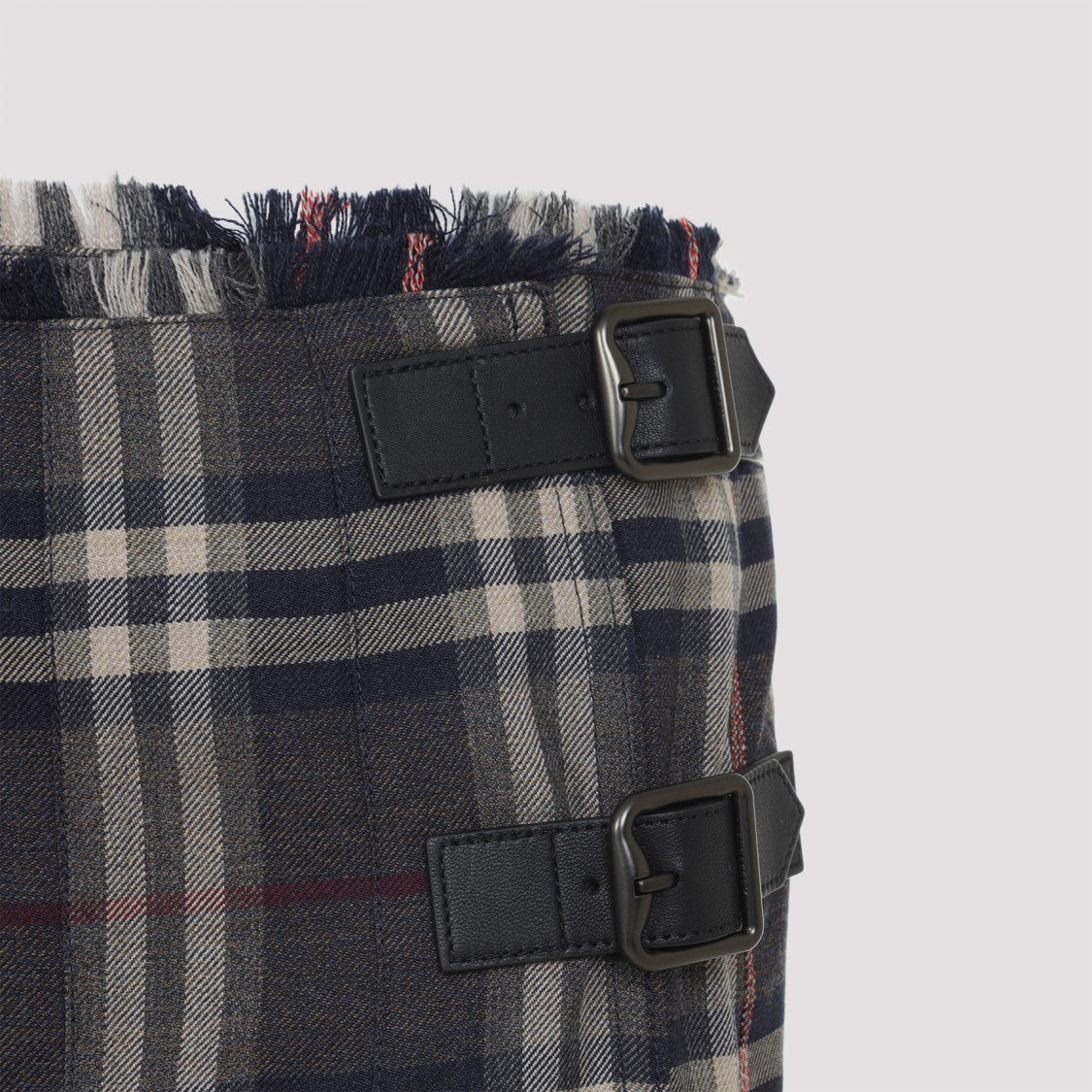 Burberry Check Grey Wool Mini Skirt