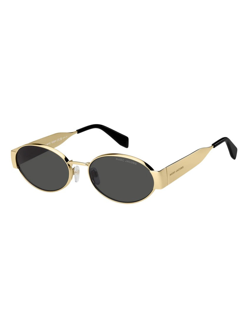 Marc Jacobs Oval Metal Frame Sunglasses With Dark Lenses