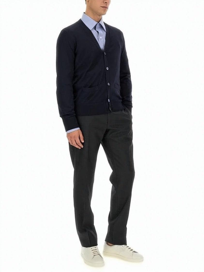 Tom Ford Deep V-Neck Wool Cardigan With Tailored Fit