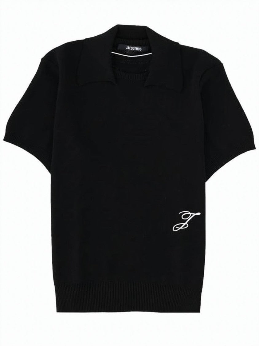 Jacquemus Short-Sleeved Knit Top With Classic Collar