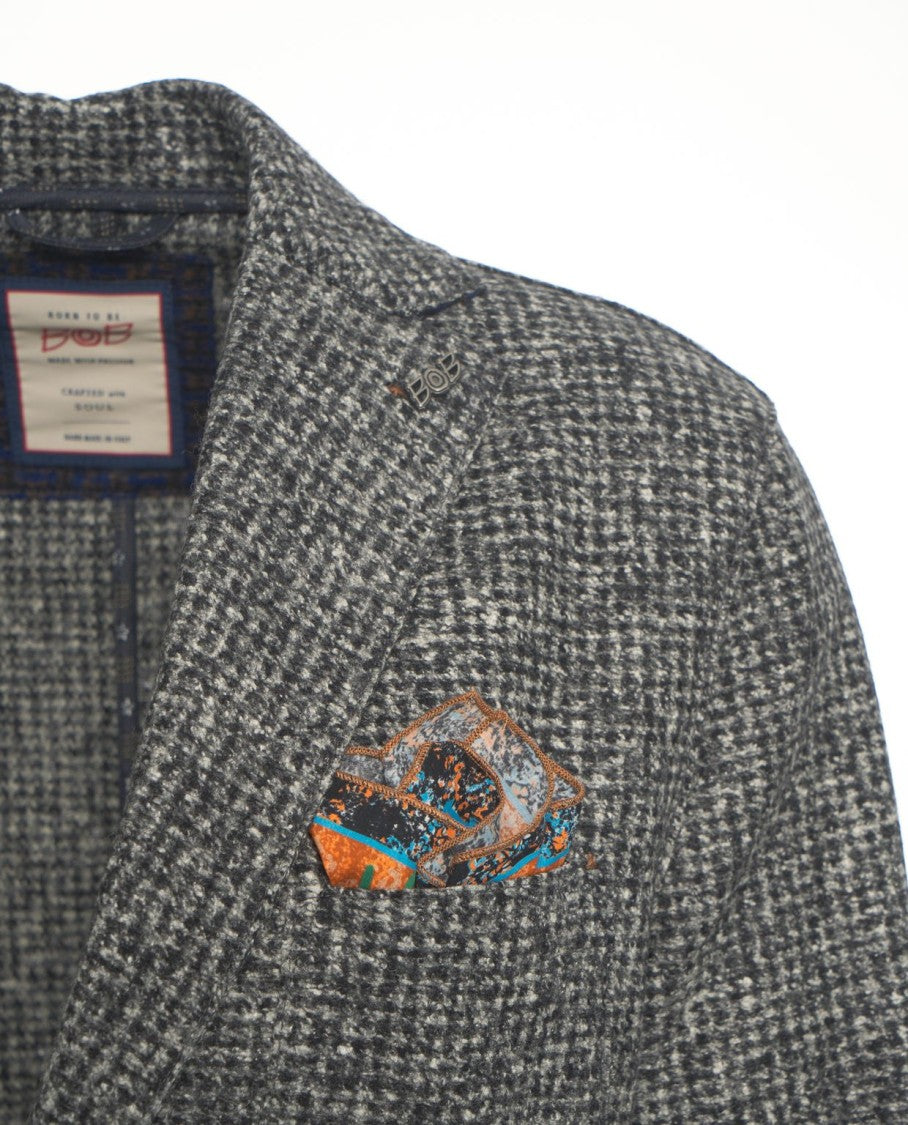 Bob Tailored Blazer With Checkered Pattern And Elegant Detailing