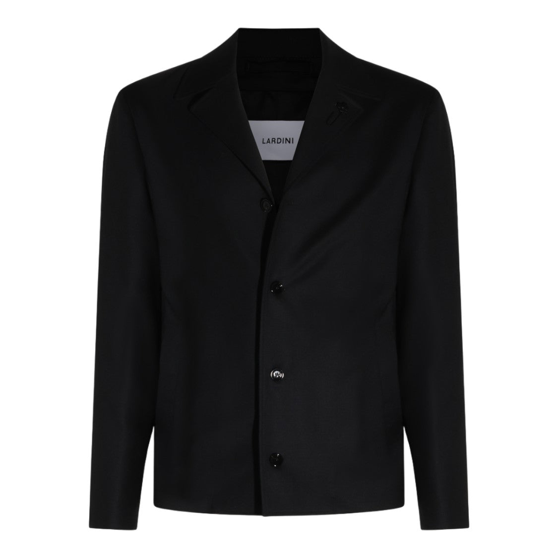 Lardini Tailored Black Jacket With Floral Pin Detail