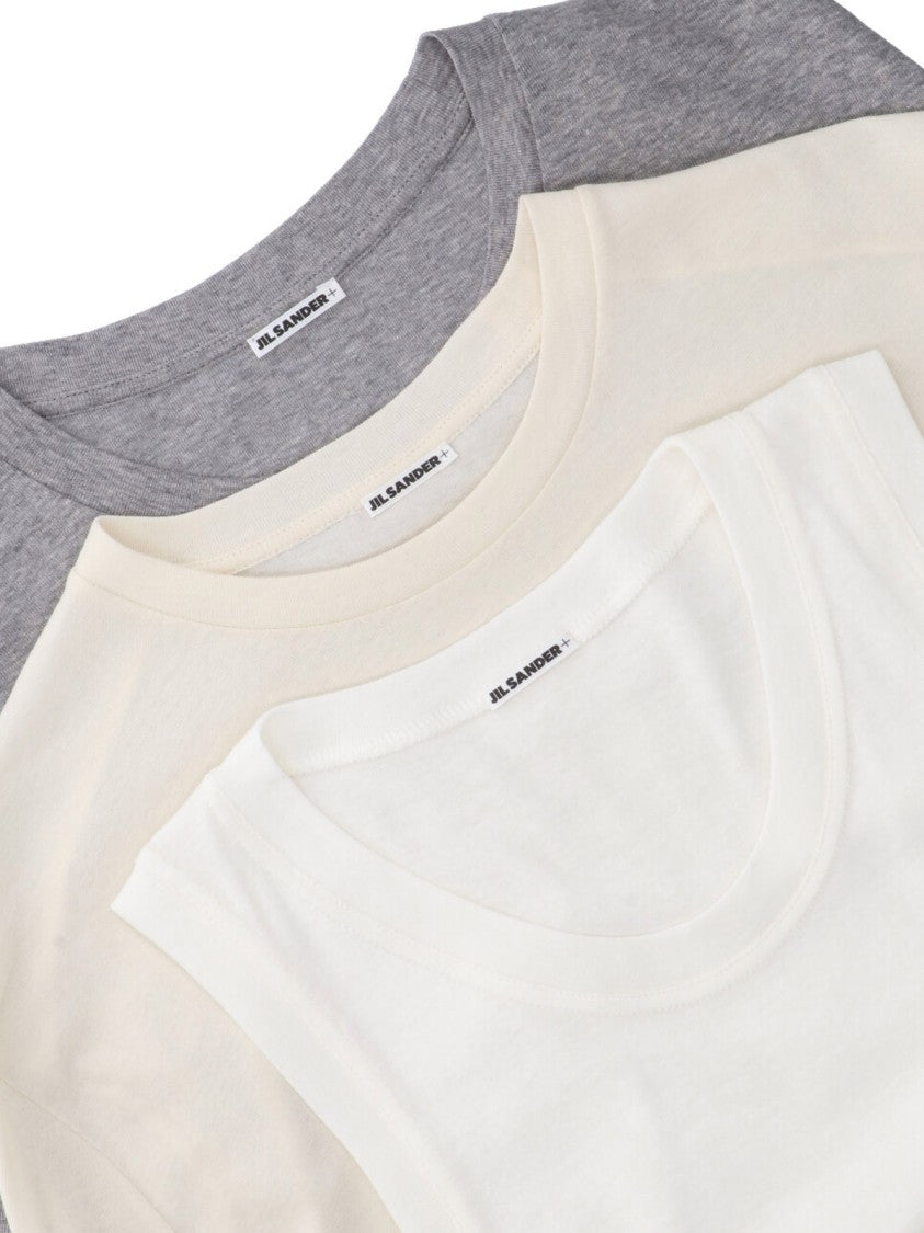 Jil Sander Set of Two Cotton T-shirts and White Tank Top