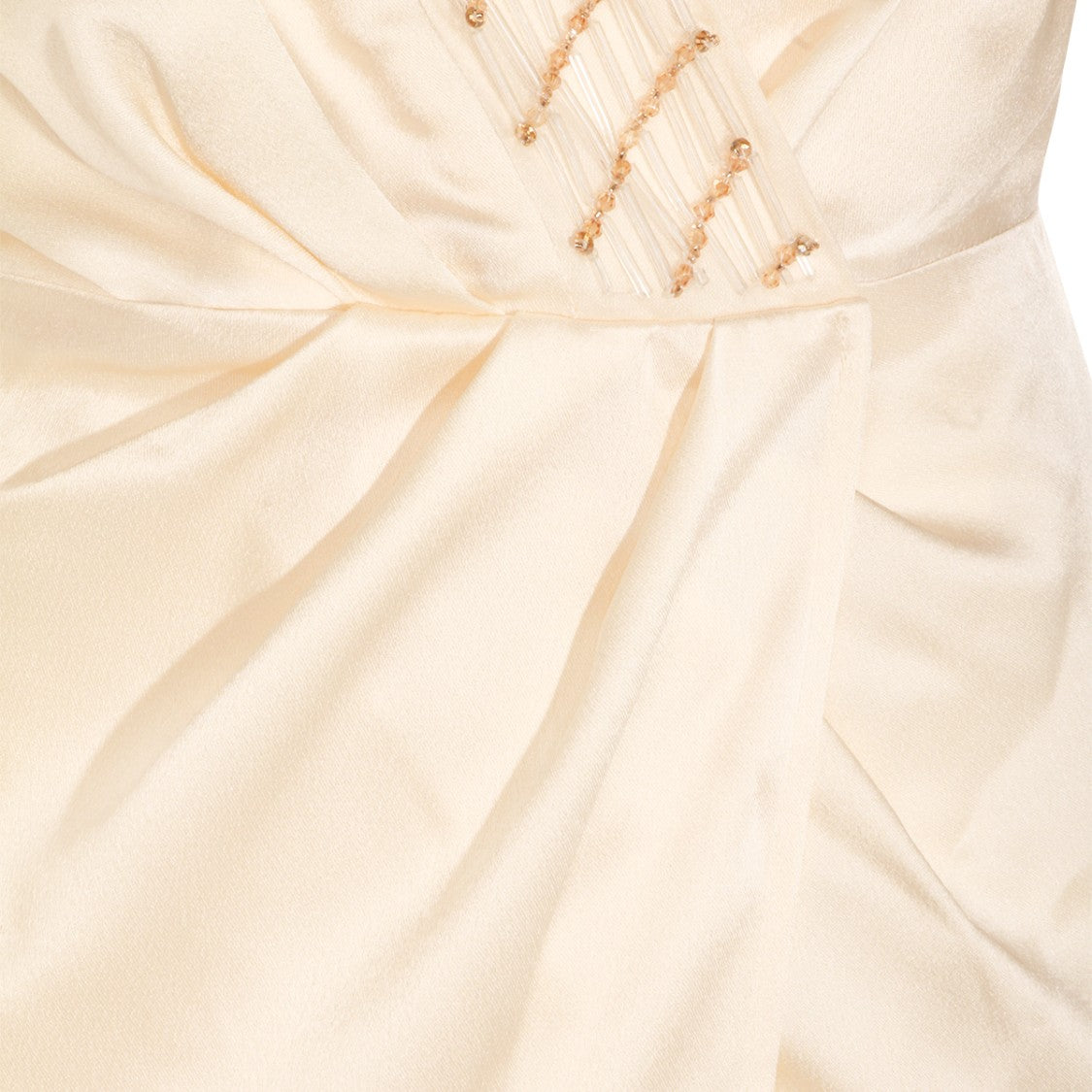Elisabetta Franchi Long Light Beige Dress With V-Neckline And Open Back