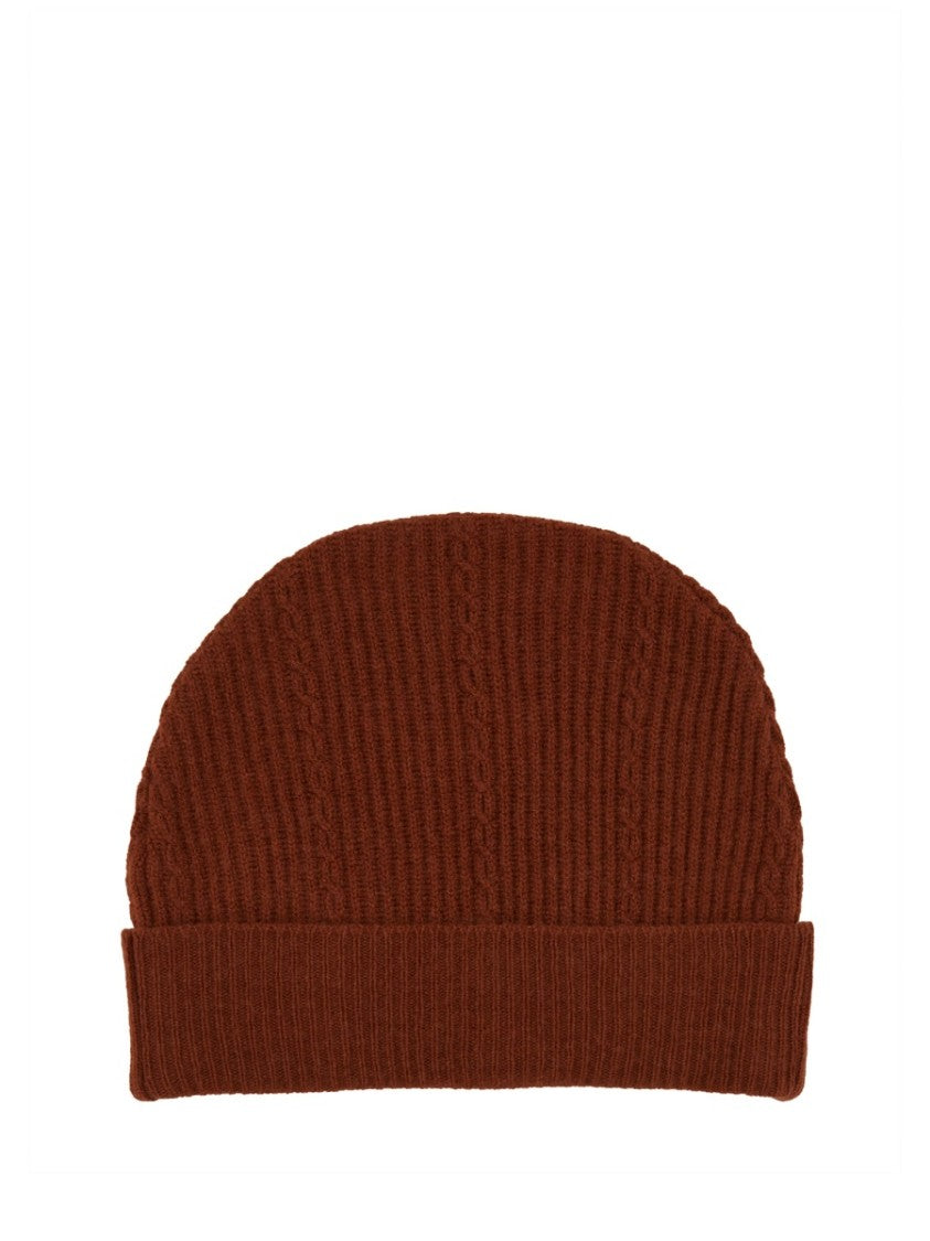 Etro Ribbed Burgundy Beanie Hat