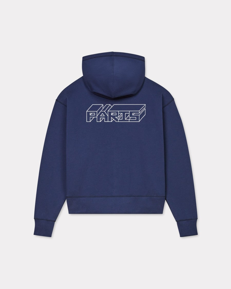 Kenzo Zipped Hoodie With Large Embroidered Logo