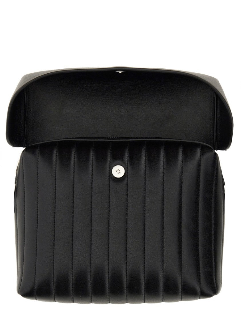 Jil Sander "Lid" Black Leather Lid Bag