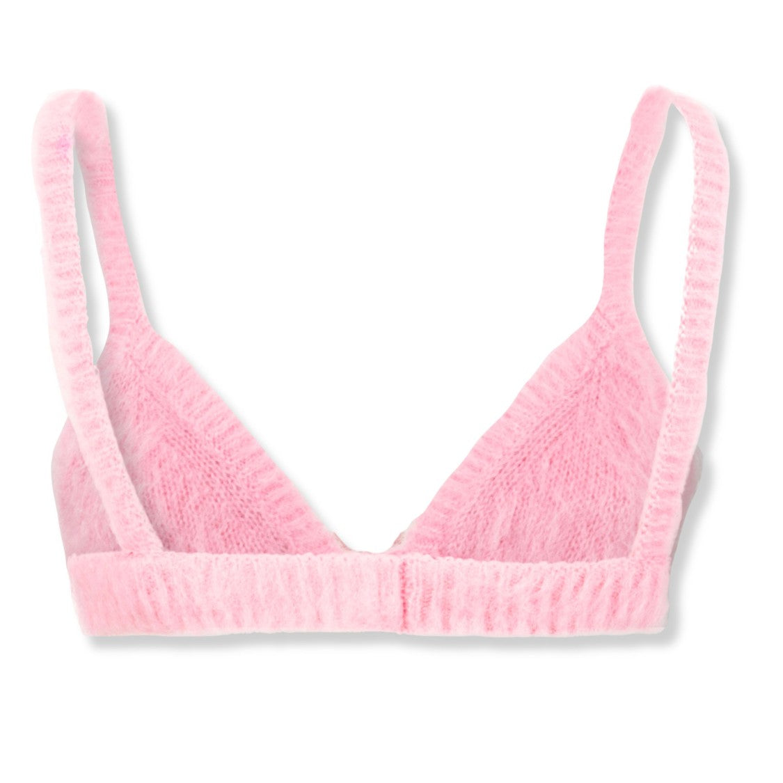 Alessandra Rich Carded Mohair Knit Bra With Intricate Embroidery