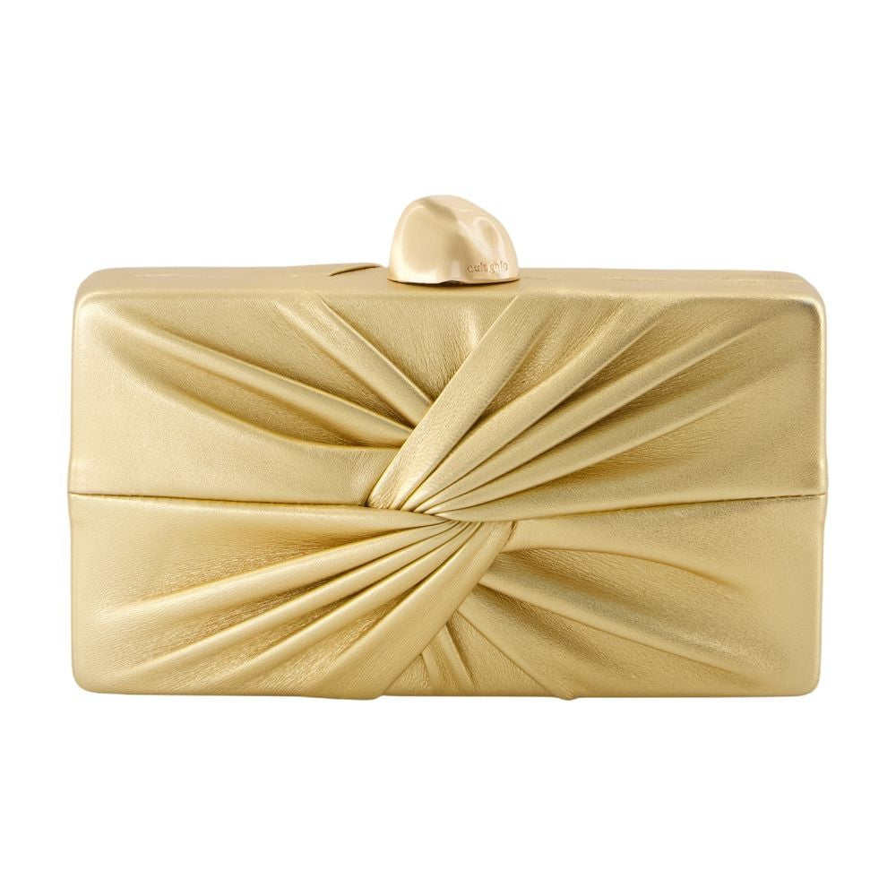 Cult Gaia Sculptural Gold Calfskin Lisse Clutch