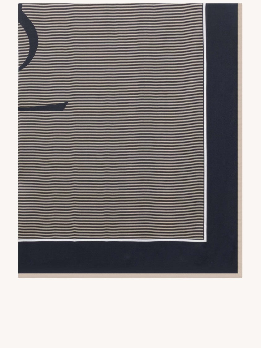Saint Laurent Taupe Monogram Square Fabric Pareo