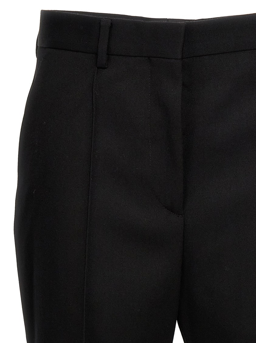 Lanvin Flare Wool Pants With Central Pleat