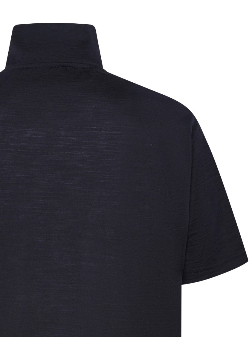 Low Brand Relaxed Fit Half Turtleneck Sweater In Deep Blue