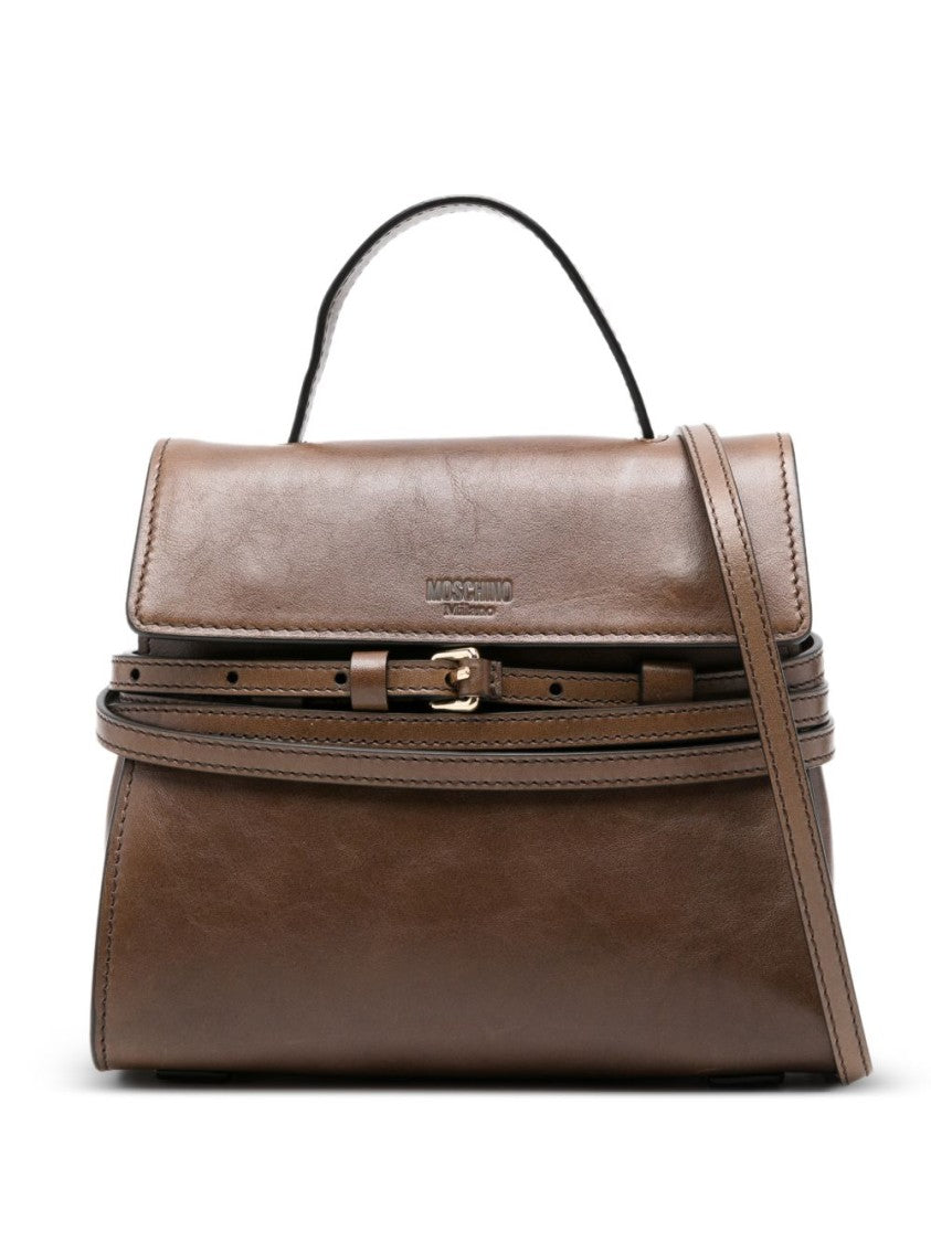 Moschino Trapezoidal Structured Handbag With Adjustable Strap