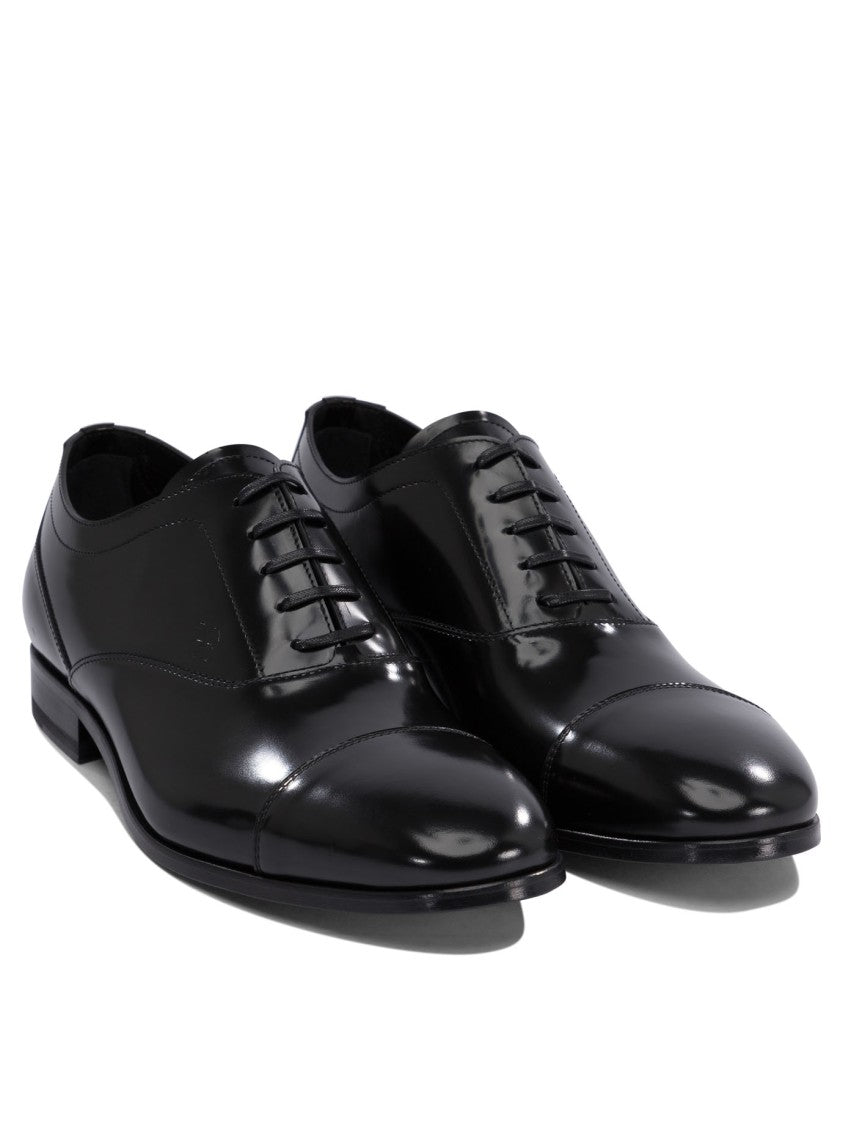 Fabi Polished Leather Lace-Up Shoes