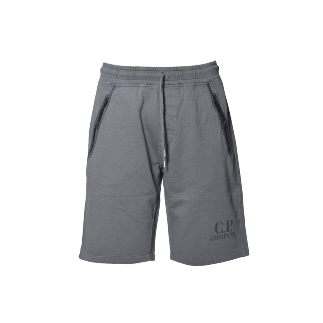 C.P. Company Bermuda Logo In Grey Cotton Fleece
